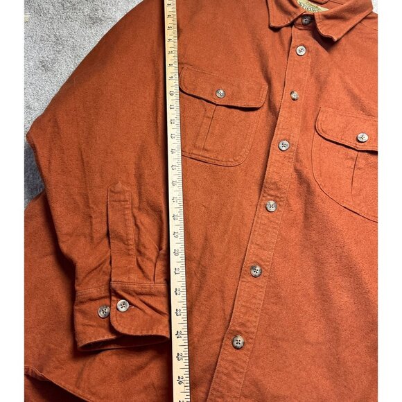 Cabelas Mens  XL Rust Deerskin Soft Chamois Shirt Button & Chest Pockets Outdoor - Picture 6 of 9